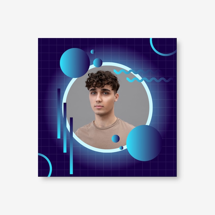 Vector gratuito plantilla de imagen de perfil degradado futurista