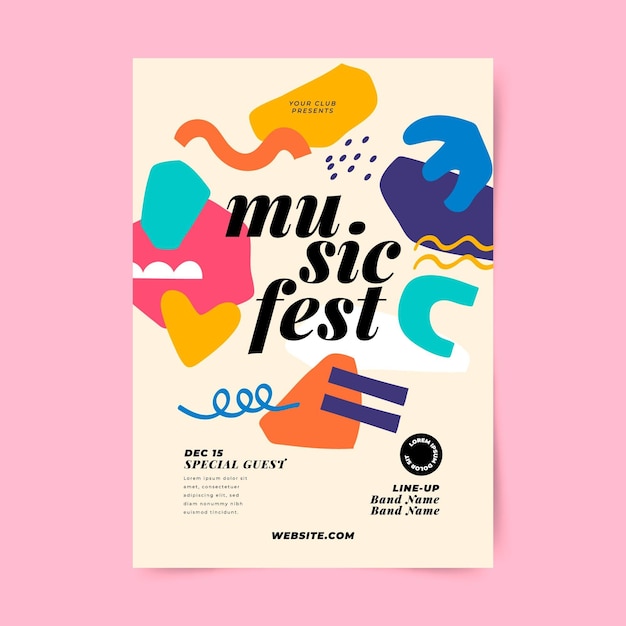 Plantilla de impresión de festival de música abstracta