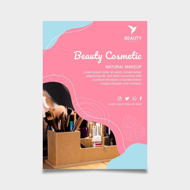 Plantilla de impresión de volante cosmético de belleza