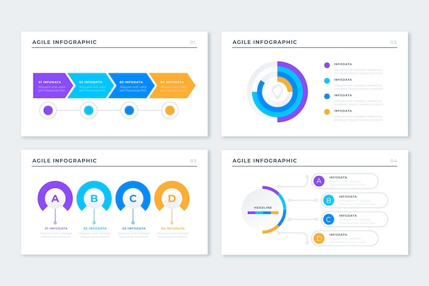 Vector gratuito plantilla de infografía ágil