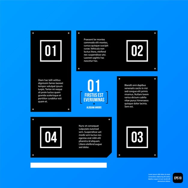 Plantilla de infografía azul y negra