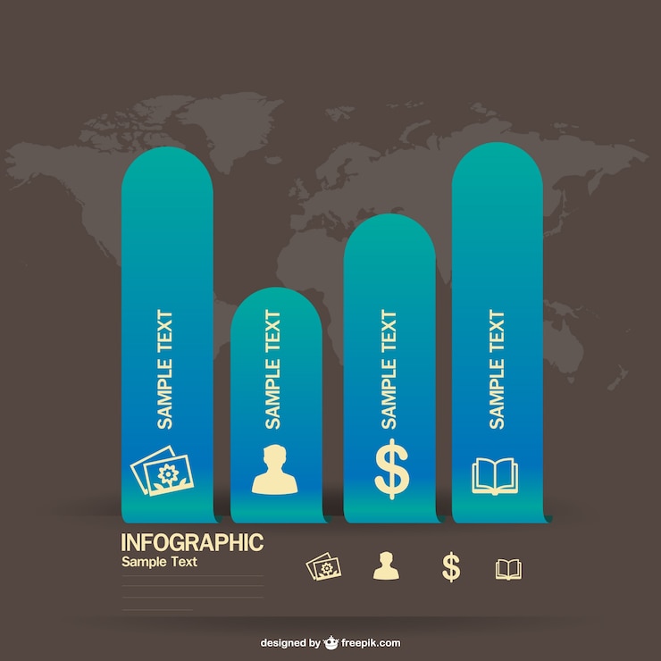 Vector gratuito plantilla de infografía azul
