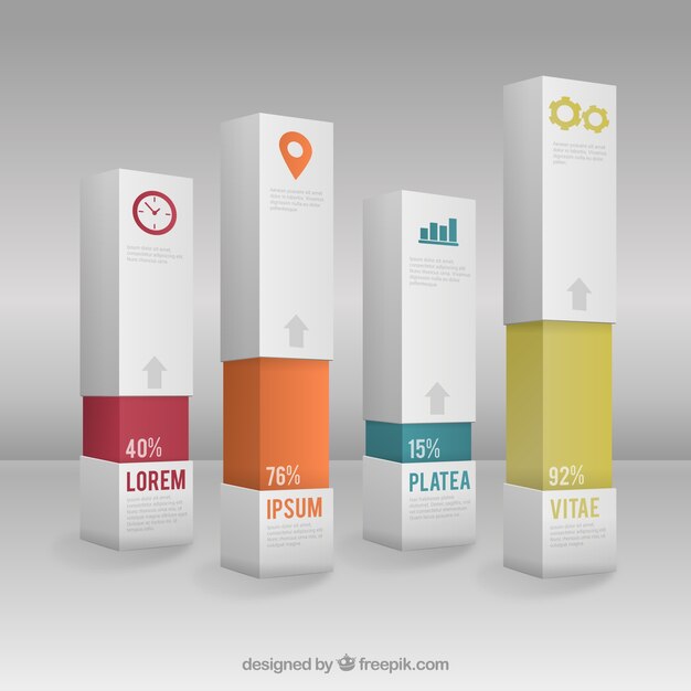 Plantilla de infografía con barras