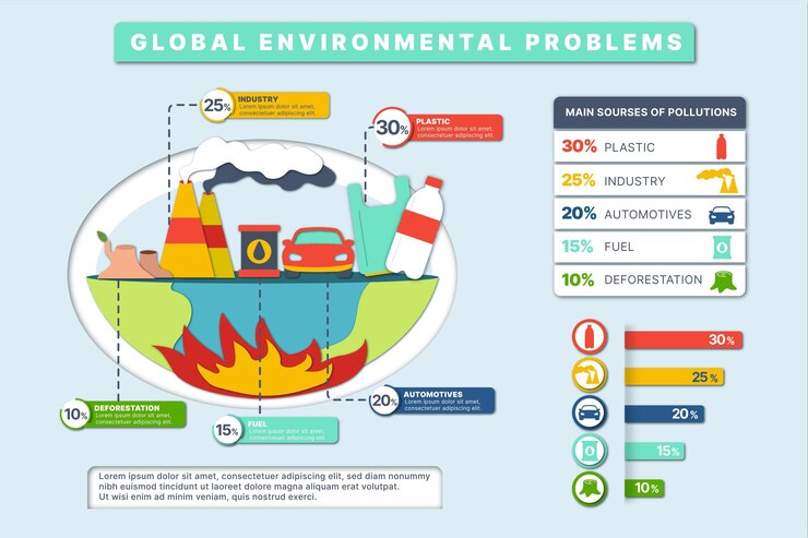 Vector gratuito plantilla de infografía de cambio climático de estilo de papel