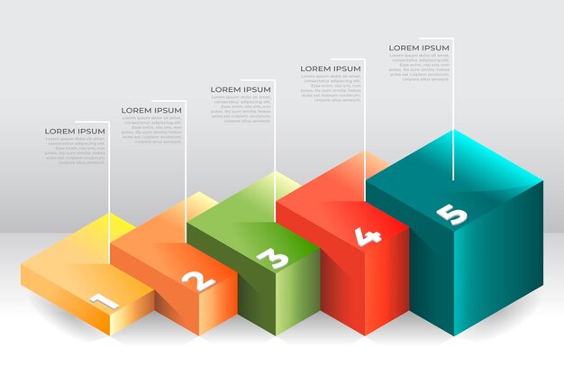 Plantilla de infografía de capas de bloque