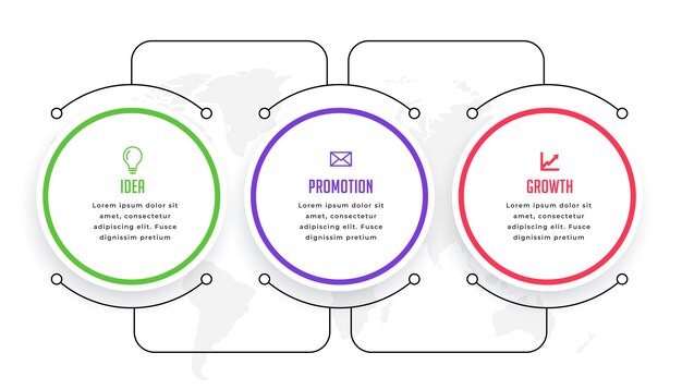 Plantilla de infografía circular con conexión de línea