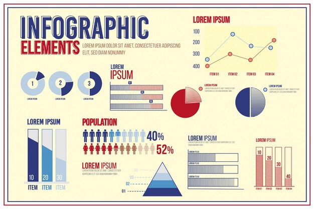 Plantilla de infografía color vintage