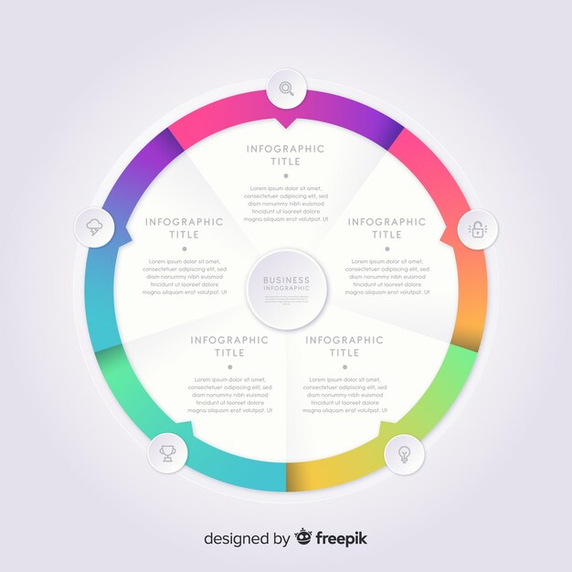 Plantilla de infografía colorido en gradiente