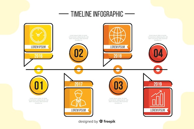 Plantilla de infografía con concepto de línea de tiempo