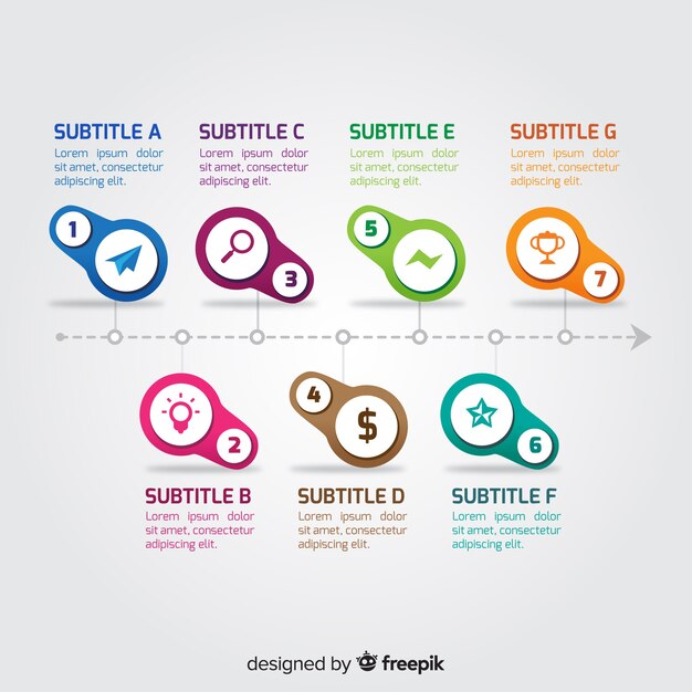 Plantilla de infografía con concepto de pasos