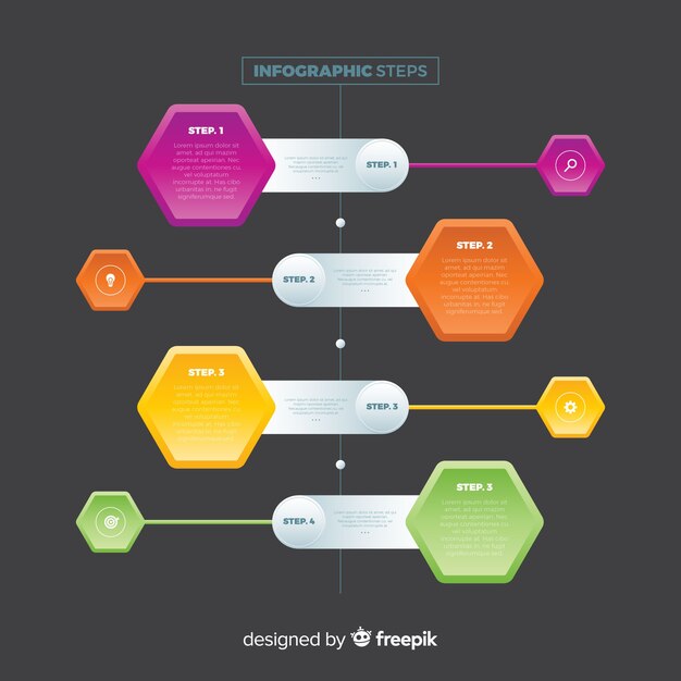 Plantilla de infografía con concepto de pasos