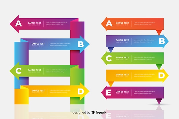 Vector gratuito plantilla de infografía con concepto de pasos