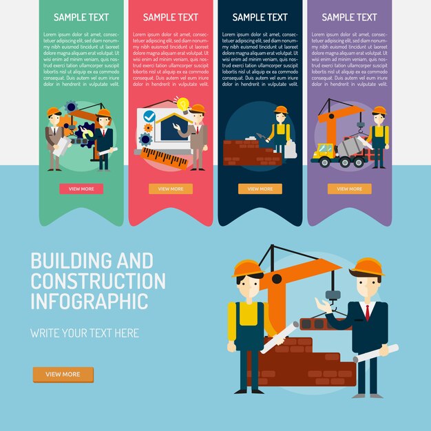Plantilla de infografía de construcción