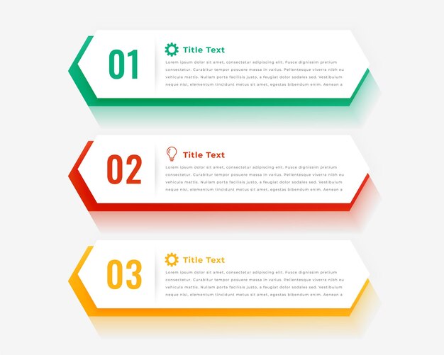 plantilla de infografía corporativa de 3 pasos para vector de visualización de datos