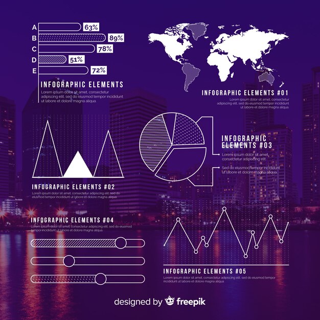 Plantilla de infografía corporativa empresarial, composición de elementos infográficos