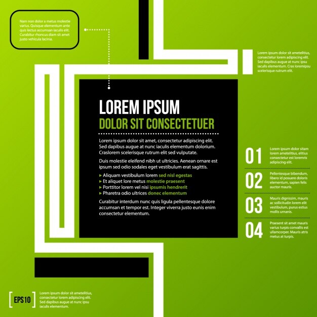 Plantilla de infografía con cuadrados