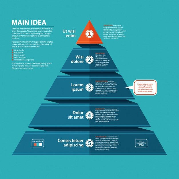 Plantilla de infografía con cuadrados