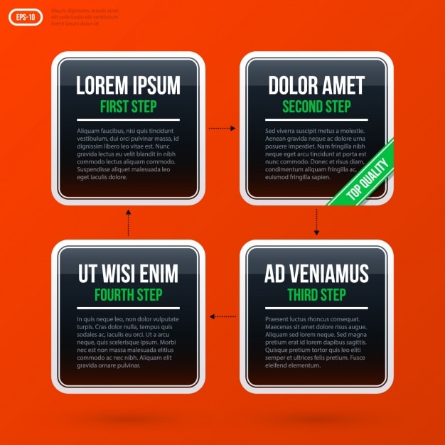 Plantilla de infografía con cuadrados