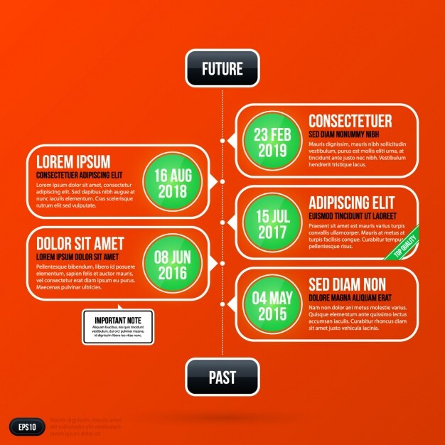 Plantilla de infografía con cuadrados