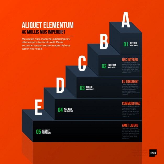 Vector gratuito plantilla de infografía con cuadrados
