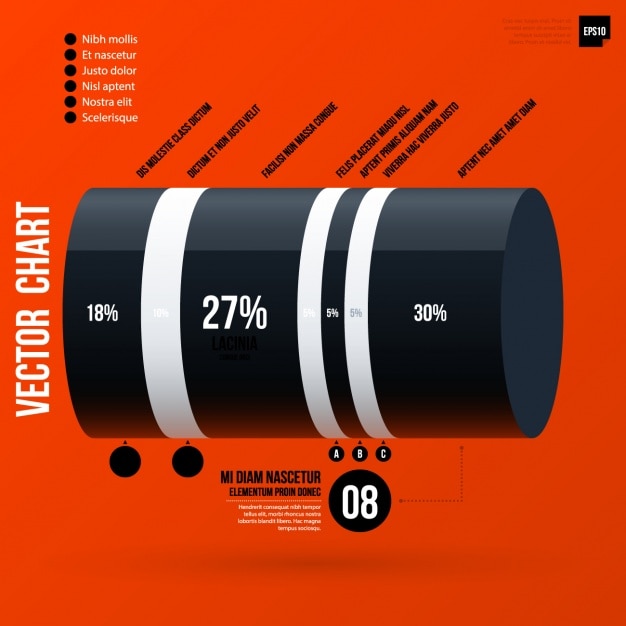 Vector gratuito plantilla de infografía con cuadrados
