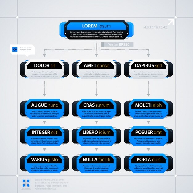 Plantilla de infografía con cuadrados