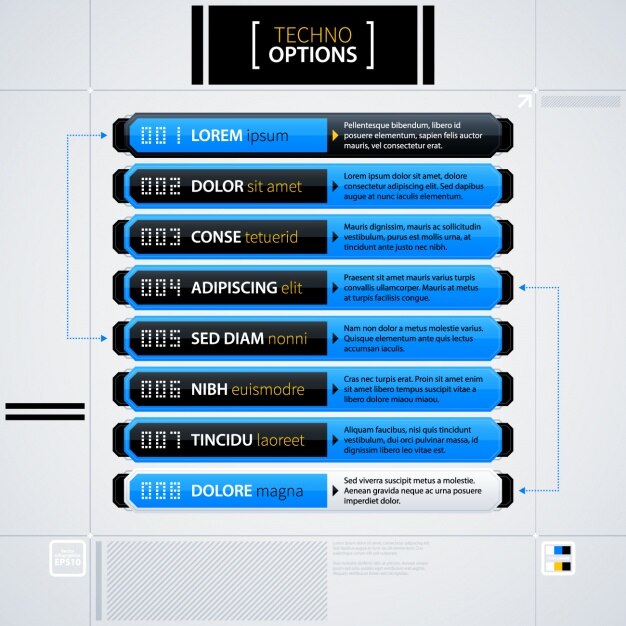 Vector gratuito plantilla de infografía con cuadrados