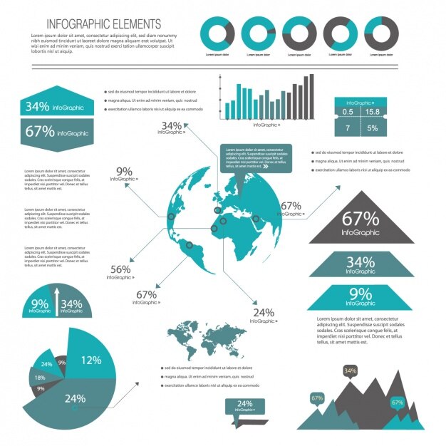 Vector gratuito plantilla de infografía con cuadrados