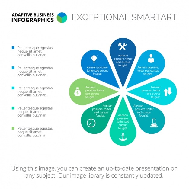 Vector gratuito plantilla de infografía con cuadrados