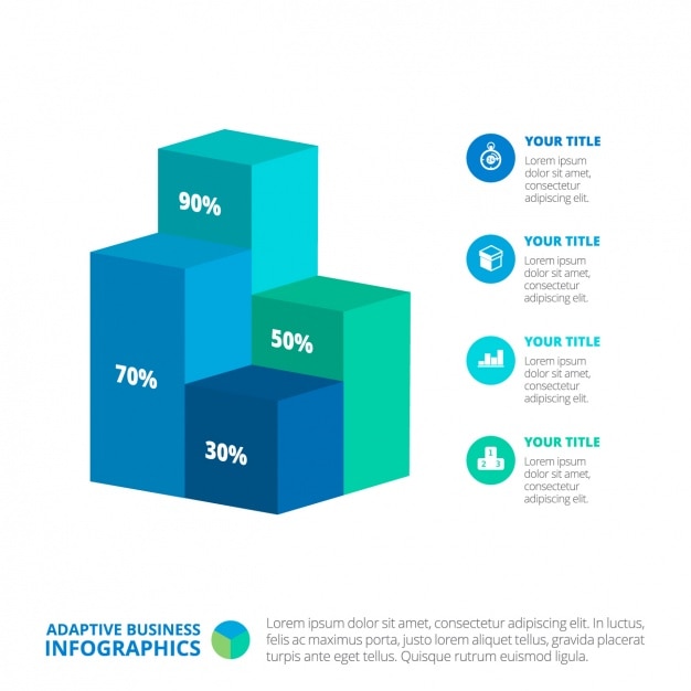 Vector gratuito plantilla de infografía con cuadrados