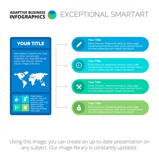 Plantilla de infografía con cuadrados
