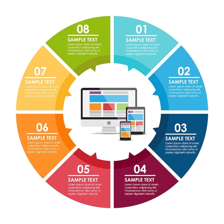 Vector gratuito plantilla de infografía con cuadrados