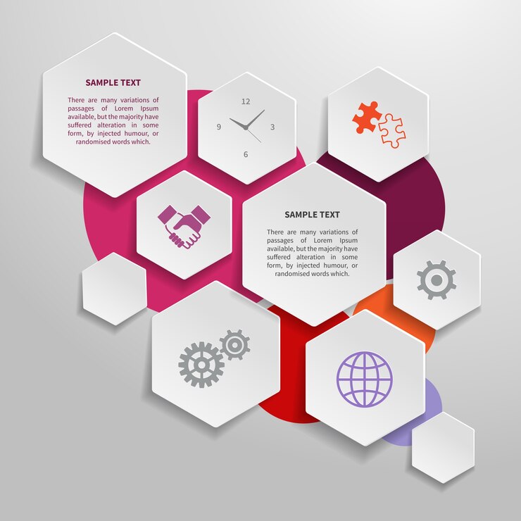 Vector gratuito plantilla de infografía con cuadrados