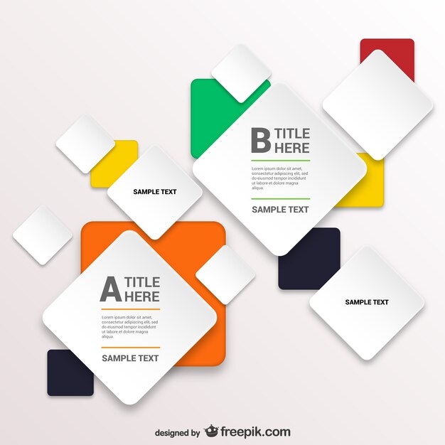 Plantilla de infografía con cuadrados