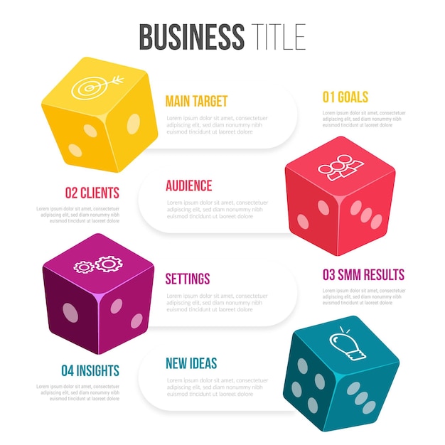 Plantilla de infografía dados