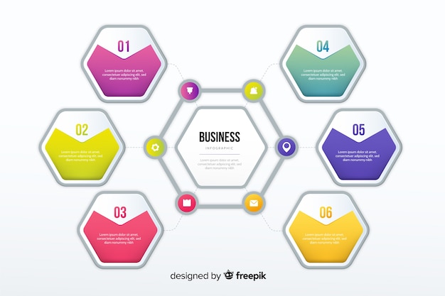 Plantilla infografía degradada diseño plano