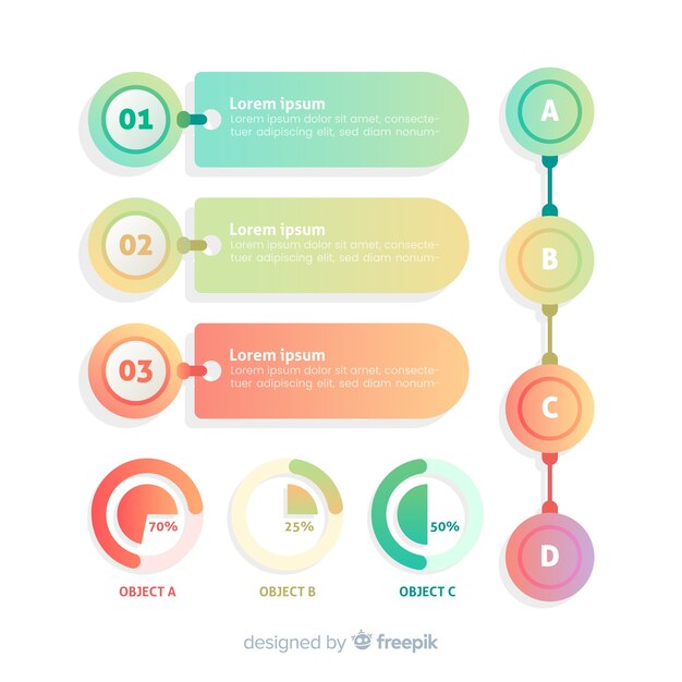 Plantilla infografía degradada diseño plano