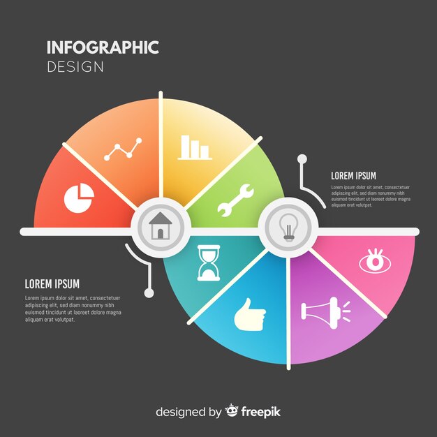 Plantilla infografía degradada diseño plano