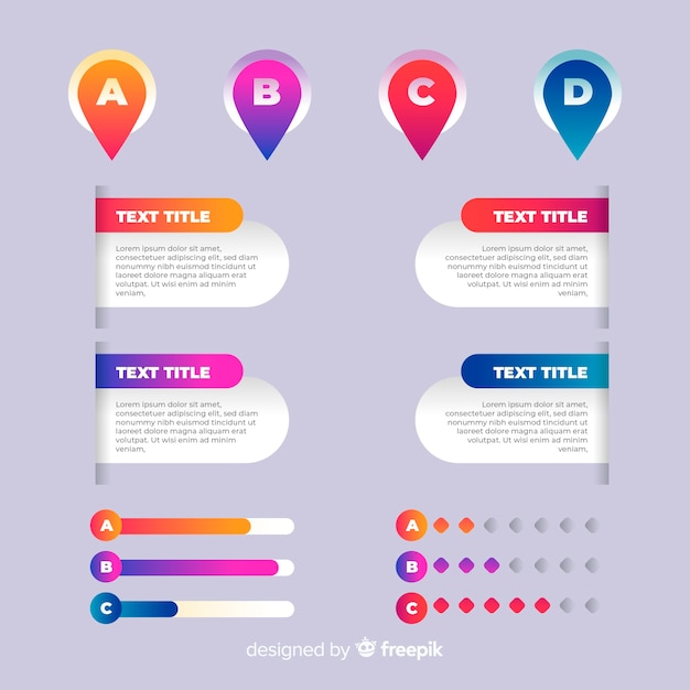 Plantilla de infografía degradado con letras