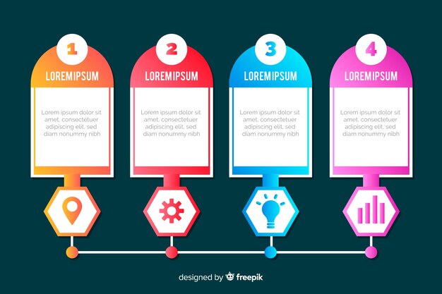 Plantilla de infografía degradado plano colorido