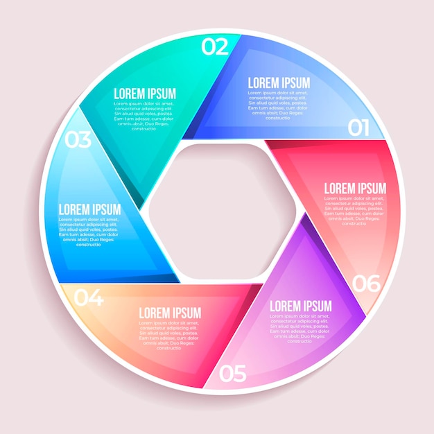 Plantilla de infografía de diagrama circular degradado