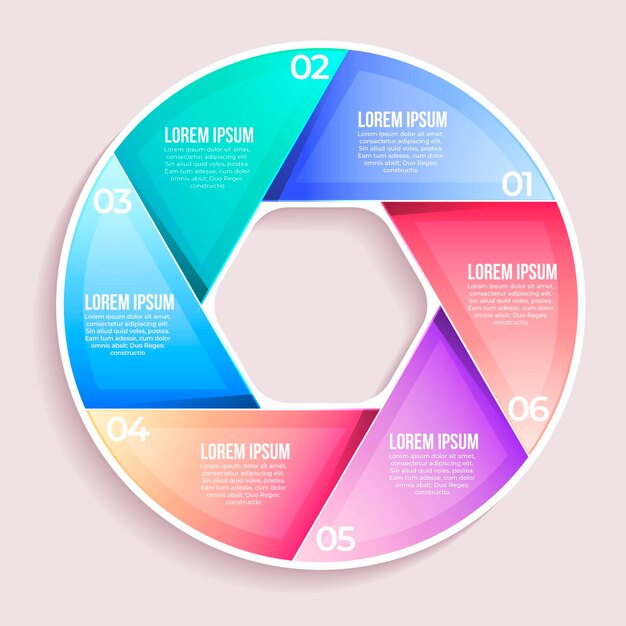Plantilla de infografía de diagrama circular degradado