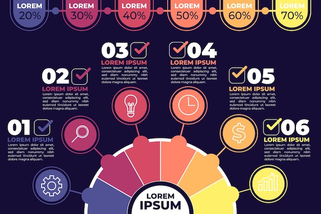 Vector gratuito plantilla de infografía de diagrama circular plano