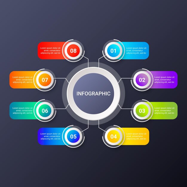 plantilla de infografía de diagrama circular realista