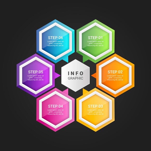 Plantilla de infografía de diagrama circular realista