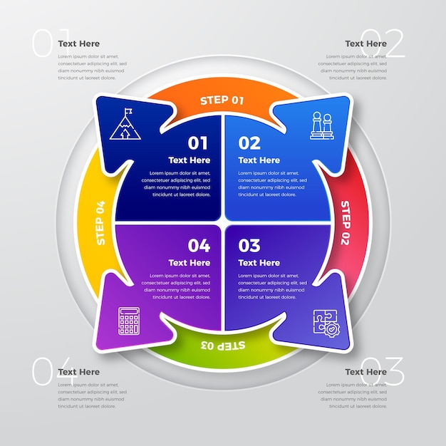 Plantilla de infografía de diagrama circular realista