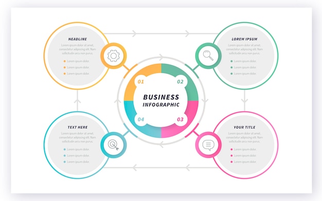 Plantilla de infografía de diagrama circular