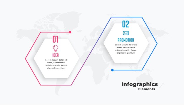 Plantilla de infografía de dos pasos conectados