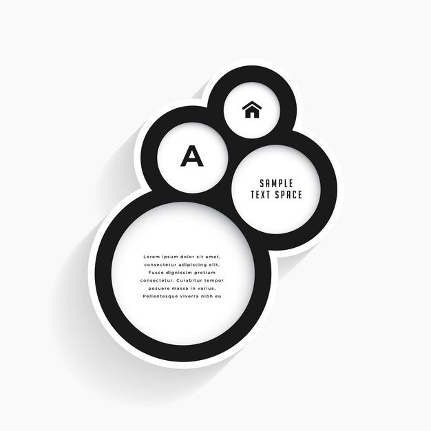 Plantilla de infografía empresarial con campo de texto en diseño de círculo aislado