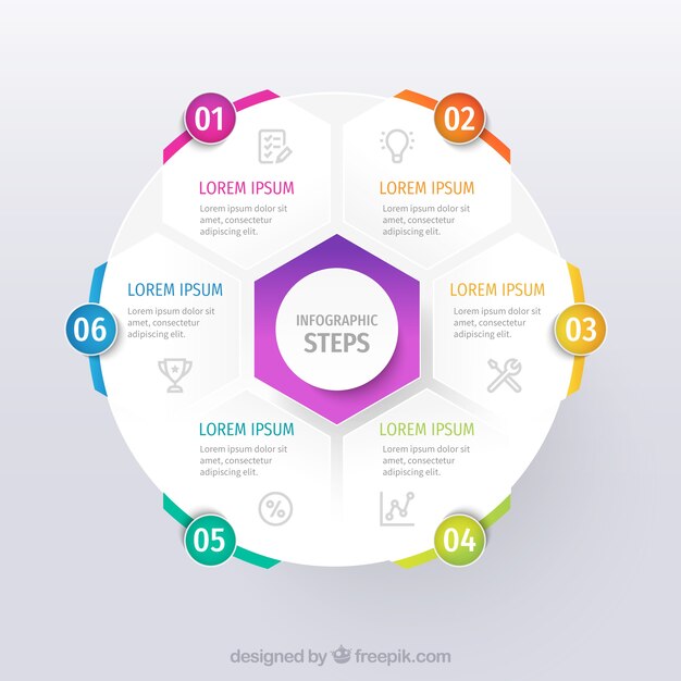 Plantilla de infografía empresarial con formas coloridas